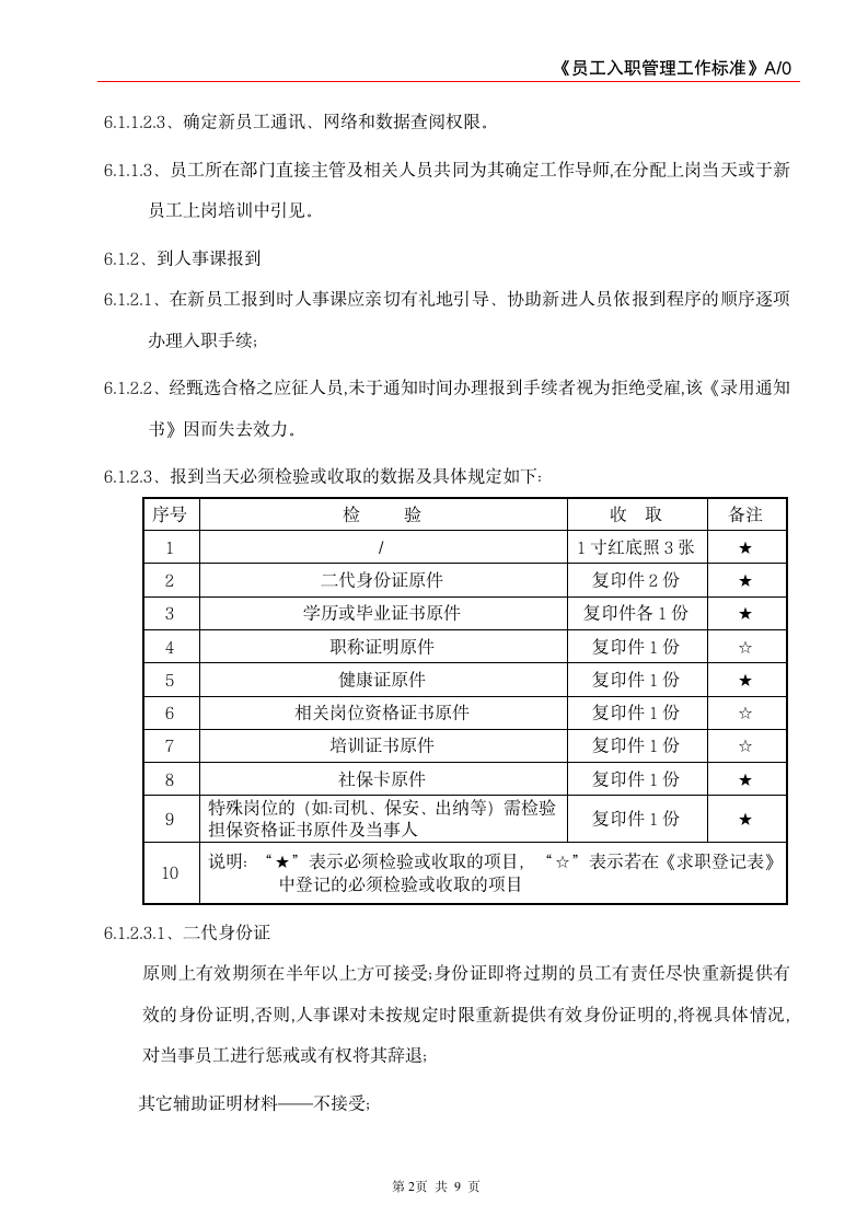 员工入职管理工作标准.doc第2页