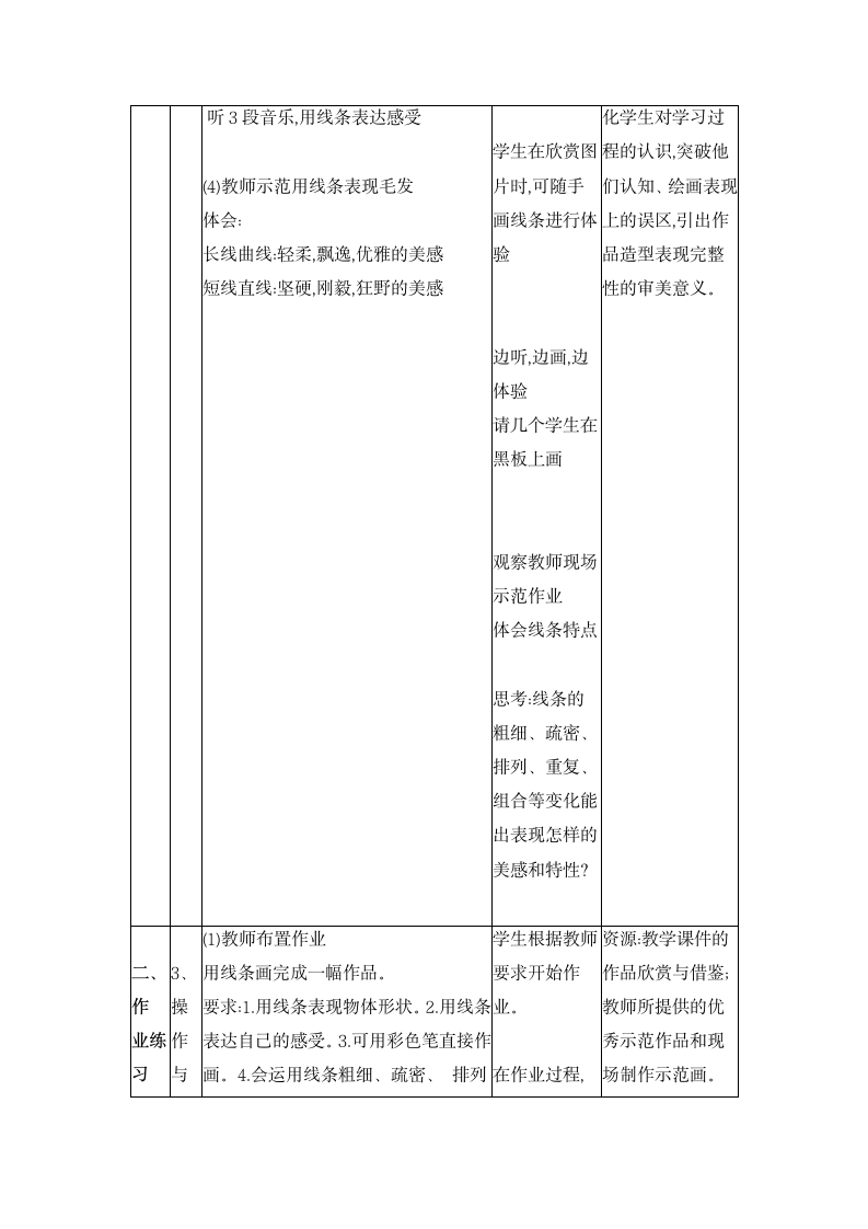 美妙多变的线条（教案） 美术二年级下册.doc第4页