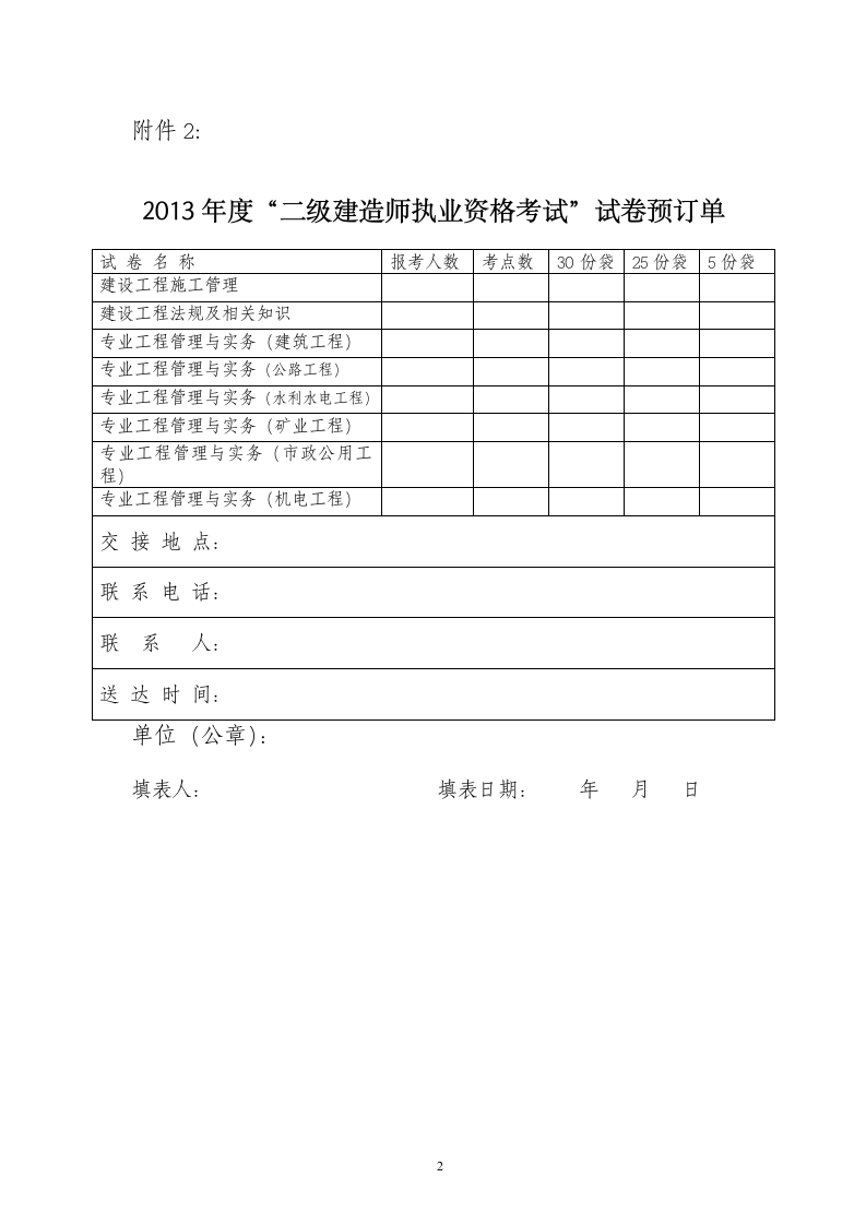 2013年度二级建造师执业资格考试第2页