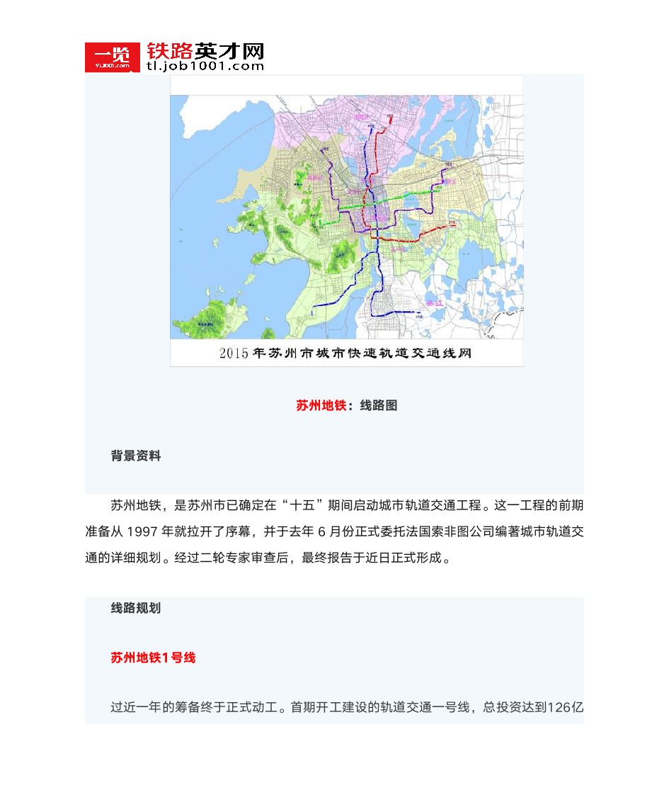 苏州地铁：线网规划详解