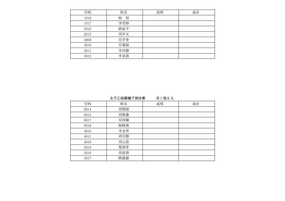 运动会成绩记录表2第8页