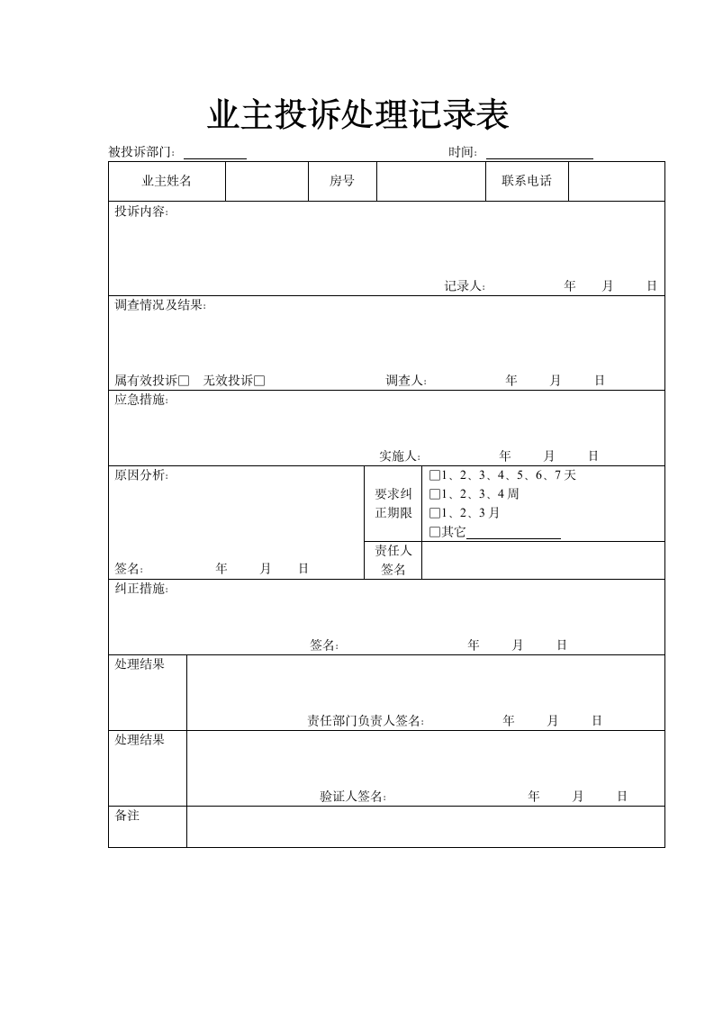 业主投诉处理记录表.docx第1页