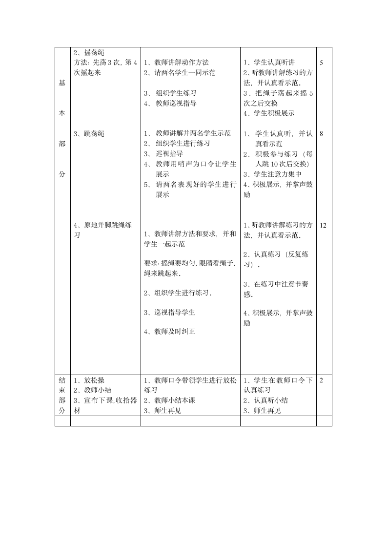 二年级体育原地并脚跳长绳教案  全国通用.doc第2页