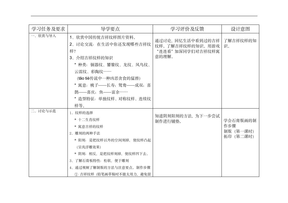 7 石膏版画 （教案）- 美术五年级下册.doc第2页