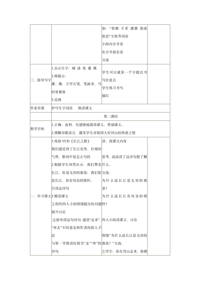 （苏教版）六年级语文下册教案长江之歌1.doc第2页