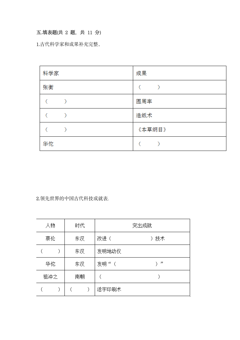 第四单元 骄人祖先 灿烂文化 测试题 （含答案）.doc第4页