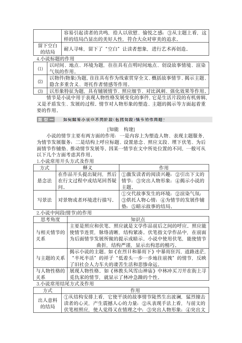 （机构适用）寒假提升辅导-7 小说情节作用及探究 讲义——2020-2021学年高二语文人教版.doc第2页