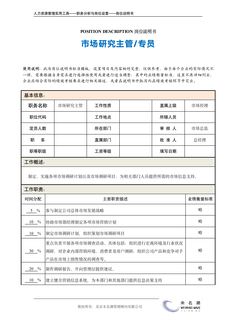 岗位说明书——市场研究主管.doc第2页