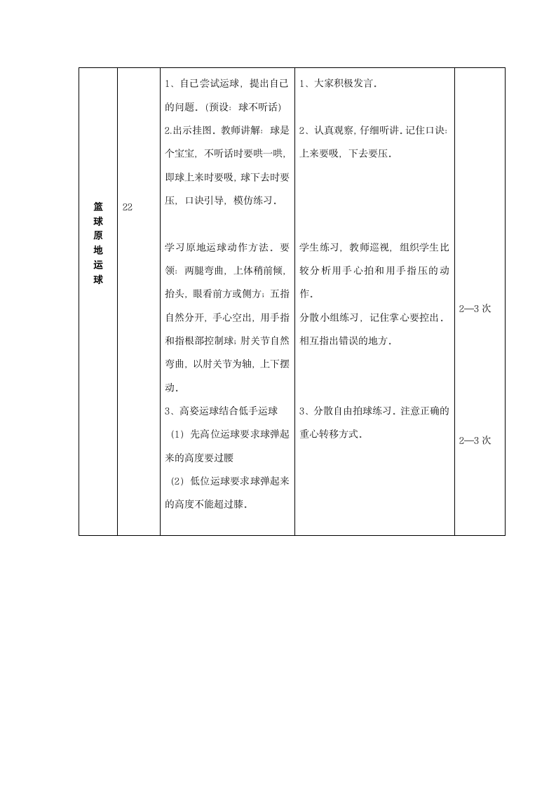 三年级体育 篮球——原地运球  教案 全国通用.doc第2页