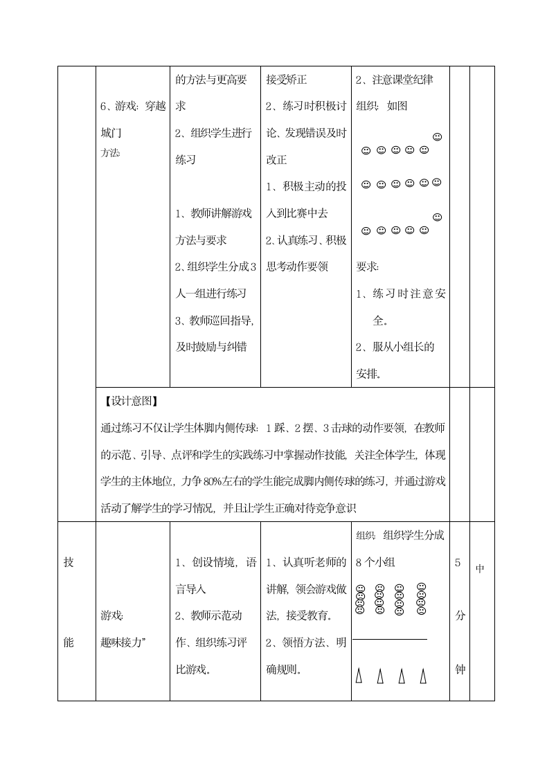 三年级体育 足球脚内侧传球  教案 全国通用.doc第7页