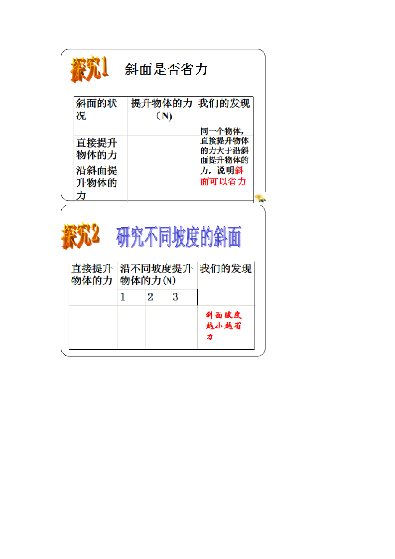 教科版六年级科学上册 1.7斜面的作用 教案.doc第3页