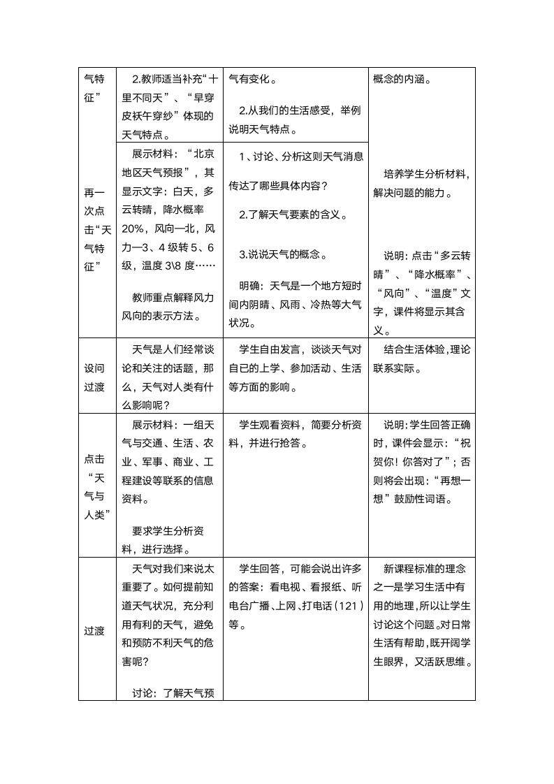 人教版七年级地理《第三章第一节多变的天气》教案.doc第6页