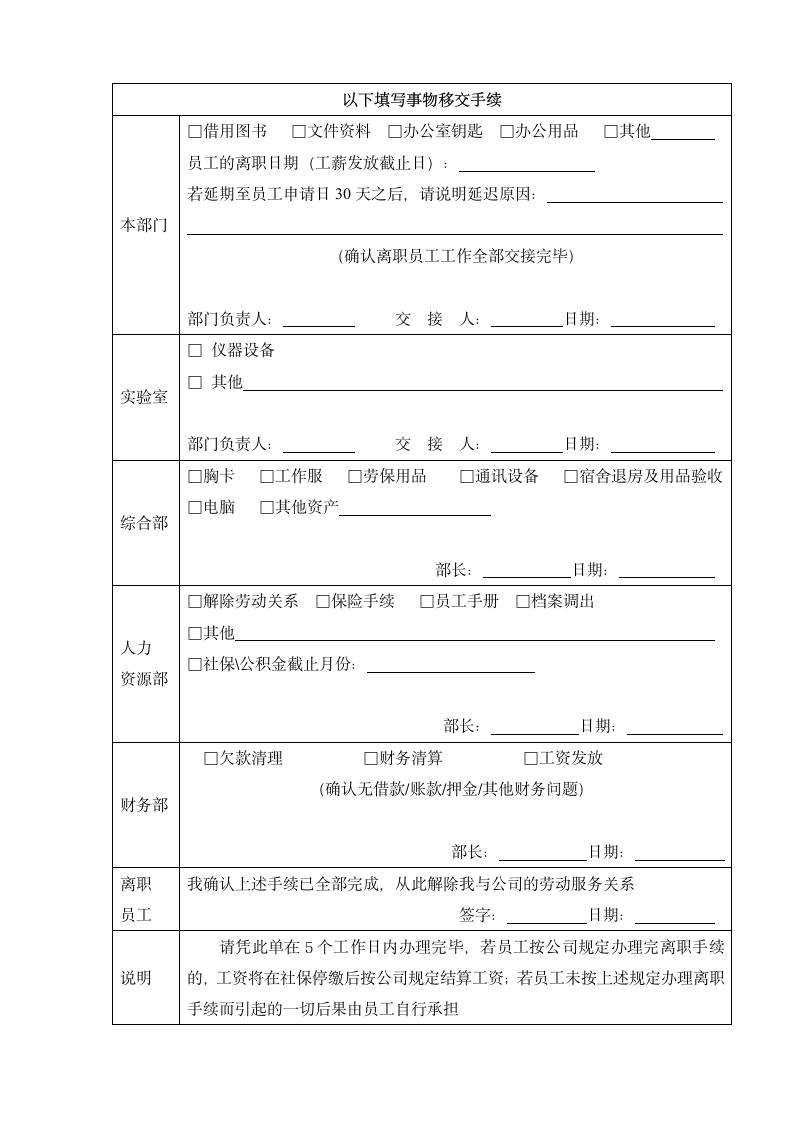 员工离职表（全套）.docx第5页