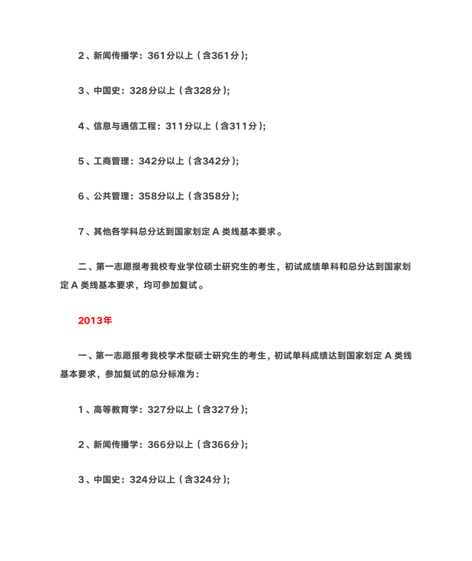 安徽大学历年复试分数线第3页