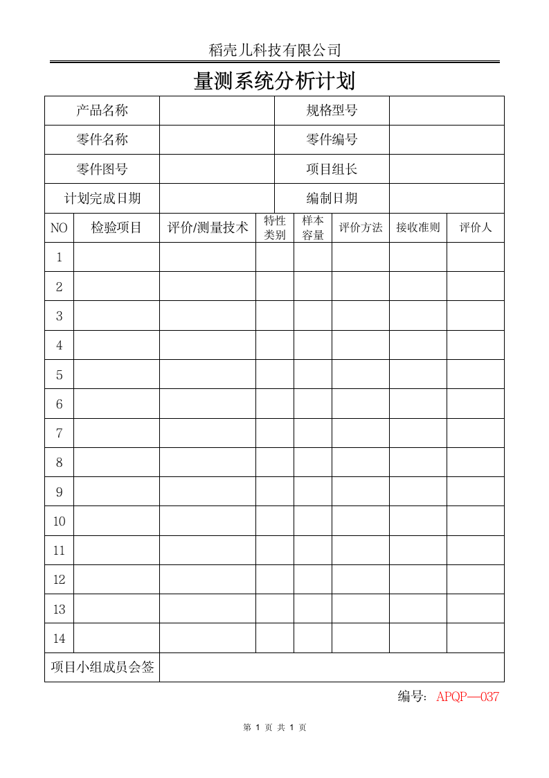 MSA量测系统分析计划.docx第1页