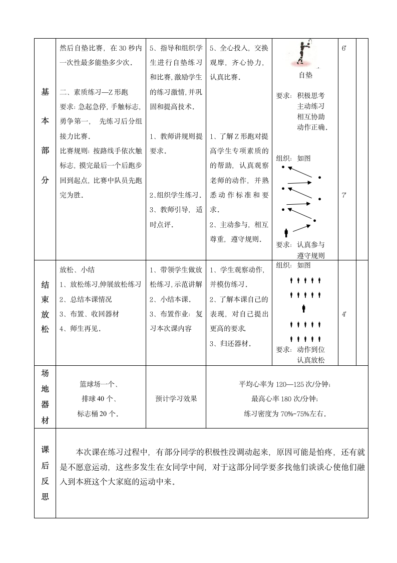 体育与健康 六年级全一册排球正面双手垫球教案.doc第3页