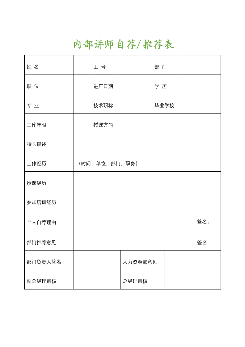 人资必备-内部讲师自荐表.docx第1页