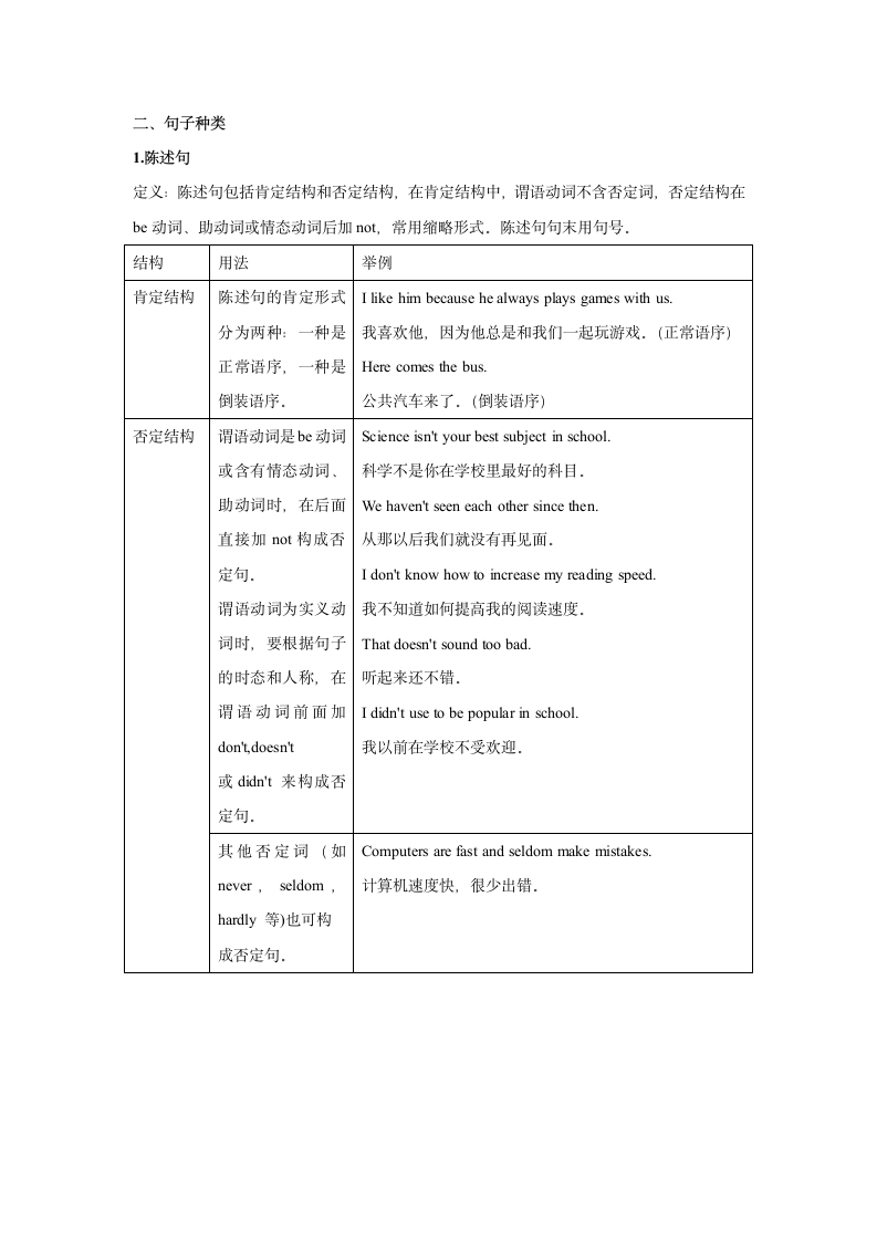 2023年仁爱版中考英语复习句子成分、种类和结构及练习（含答案）.doc第11页