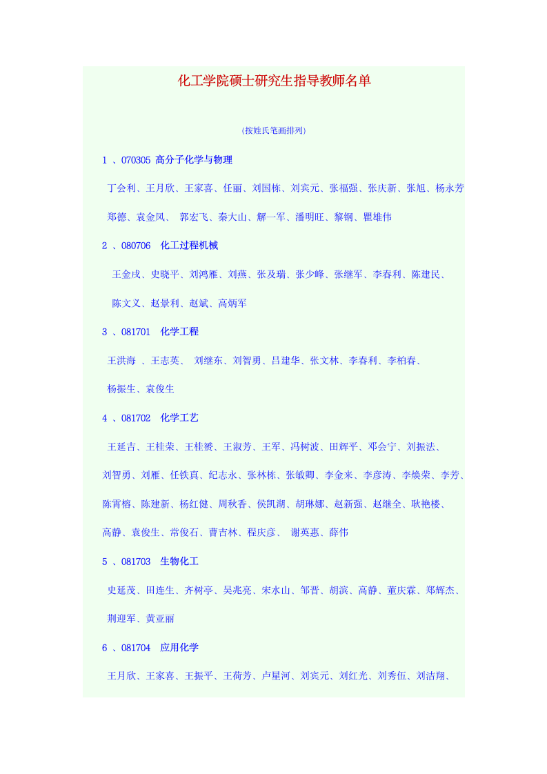 河北工业大学化工学院导师第1页