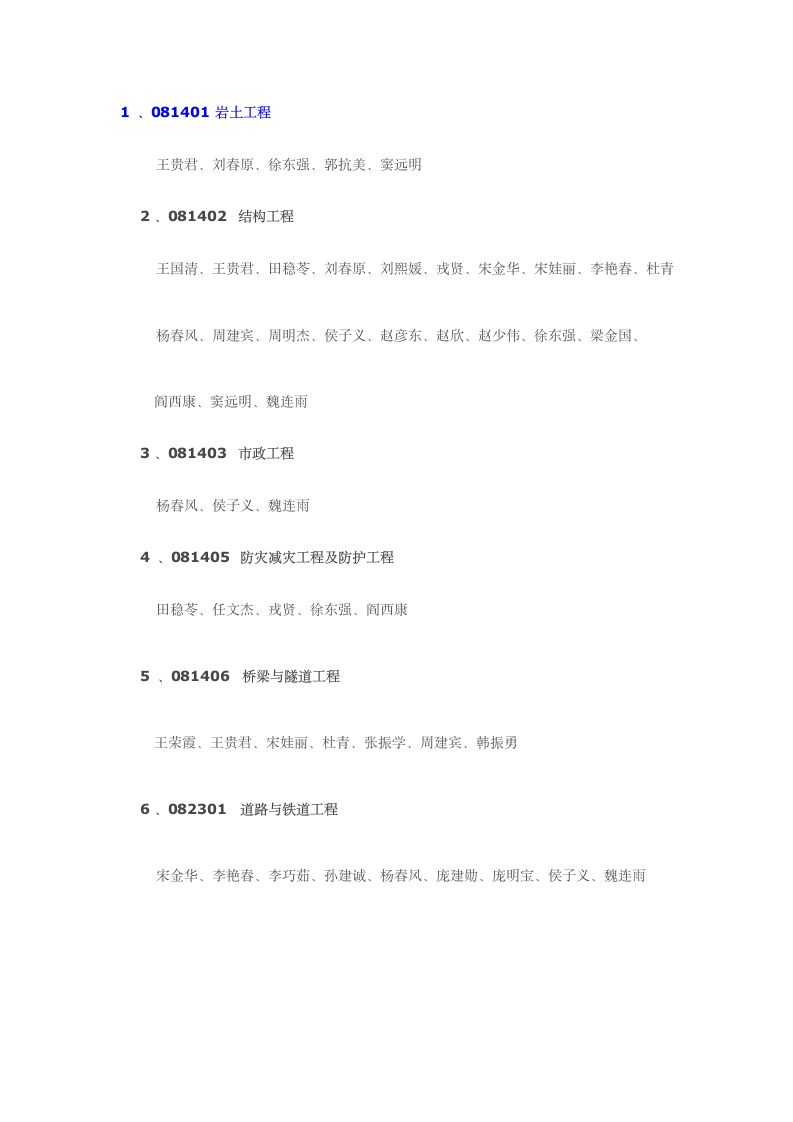 河北工业大学土木工程学院硕士研究生指导教师名单第1页