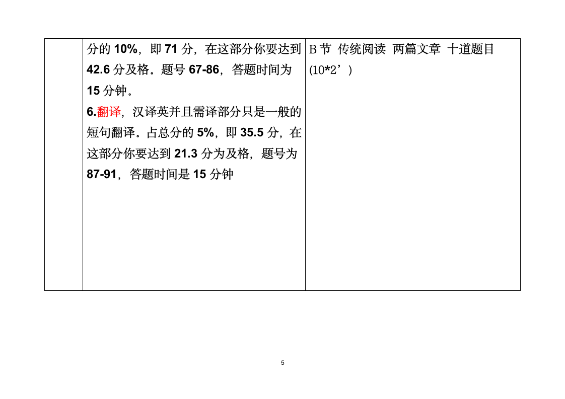 专四专八_四六级试卷分布及时间分配第5页