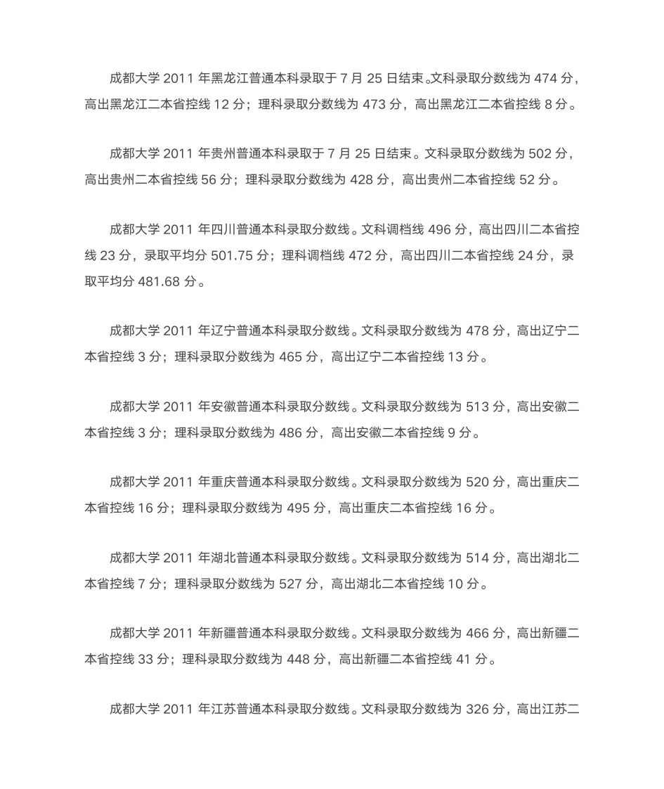 成都大学分数线第2页