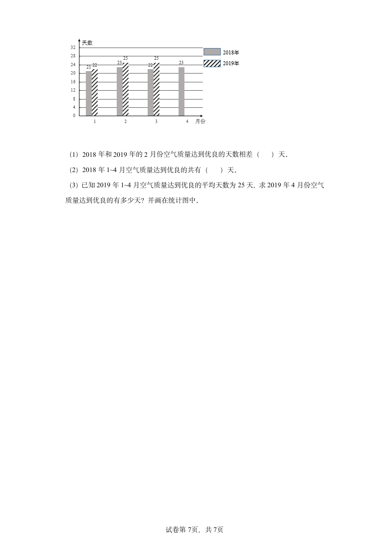 北师大版数学五年级下册单元测试卷 第八单元 数据的表示和分析（含答案）.doc第7页