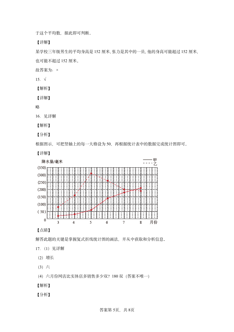 北师大版数学五年级下册单元测试卷 第八单元 数据的表示和分析（含答案）.doc第12页