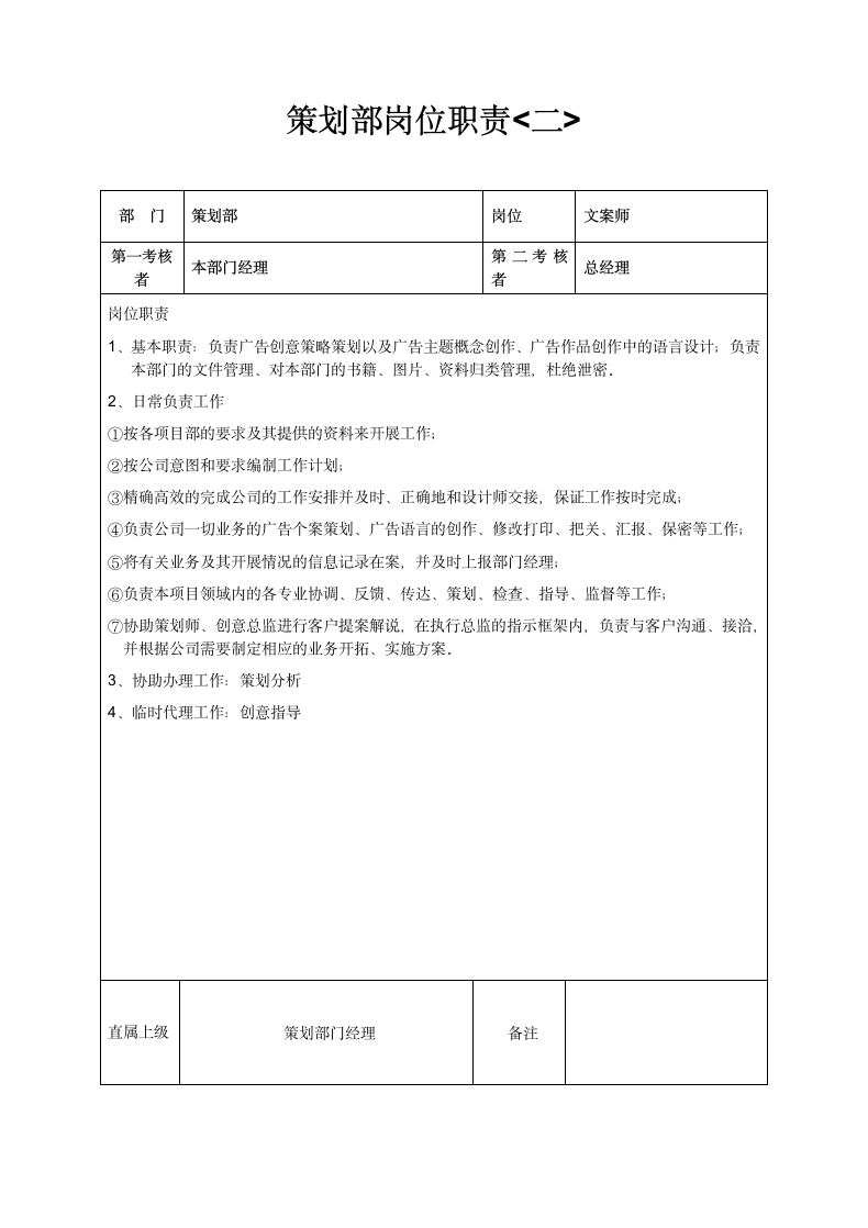 策划部绩效考核方案及相关表格.docx第4页