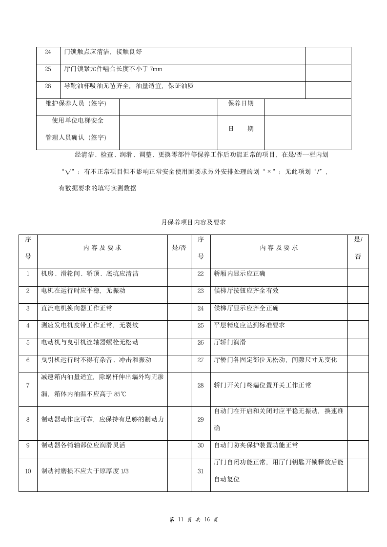 电梯日常维护保养合同协议书范本 附件.doc第11页