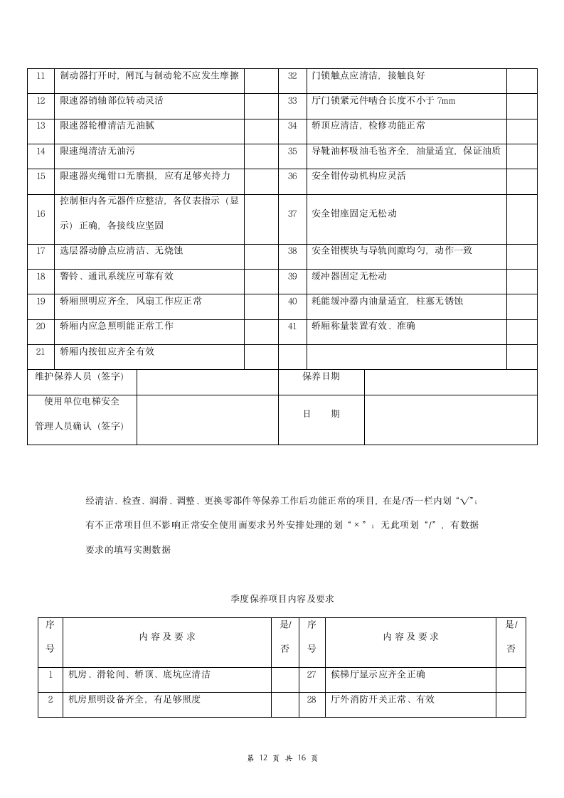 电梯日常维护保养合同协议书范本 附件.doc第12页