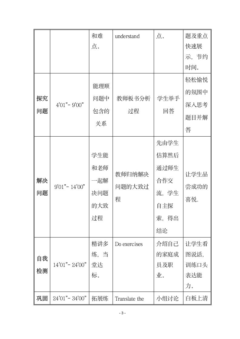 Unit 5 Family and home Lesson 25 Jenny’s Family 表格式教案.doc第3页