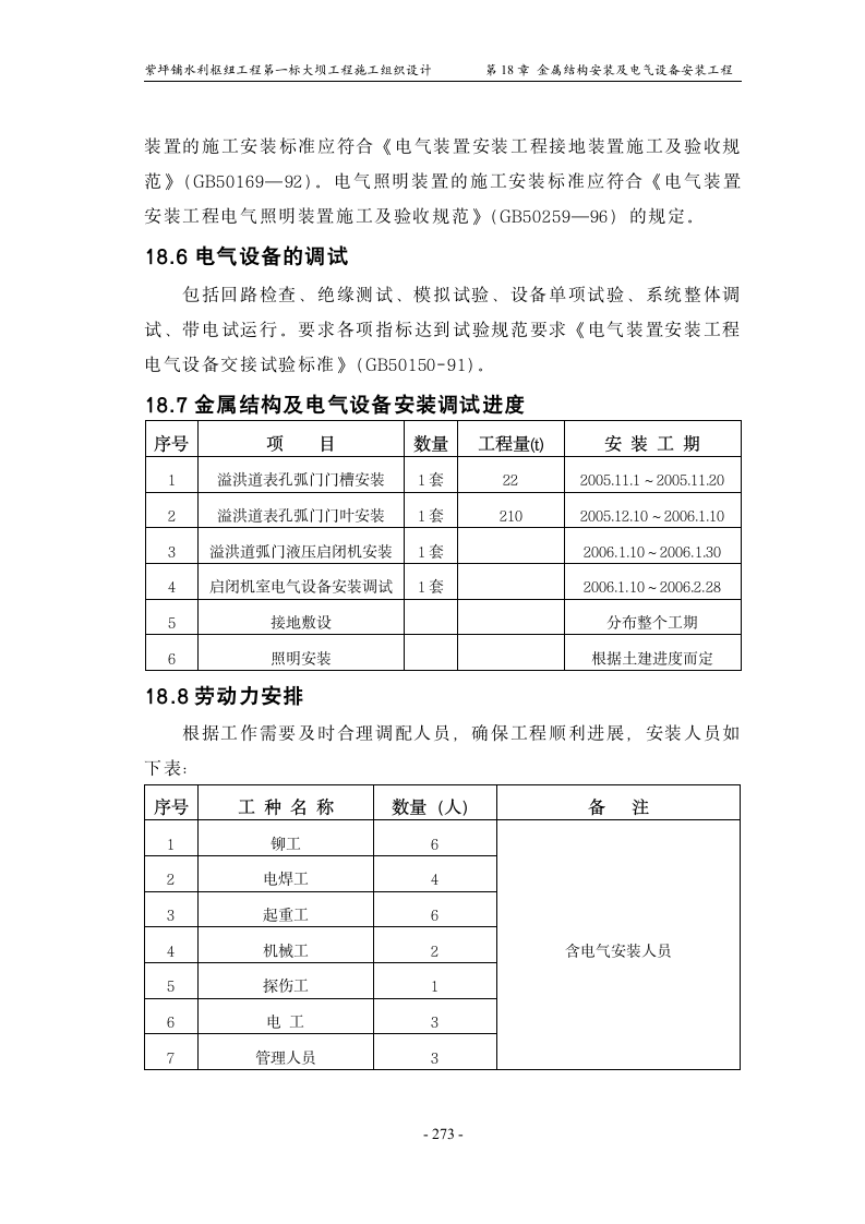 金属结构安装及电气设备安装工程组织设计方案.doc第9页