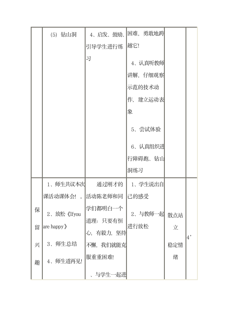 丛林大冒险（教案） 体育四年级下册.doc第6页