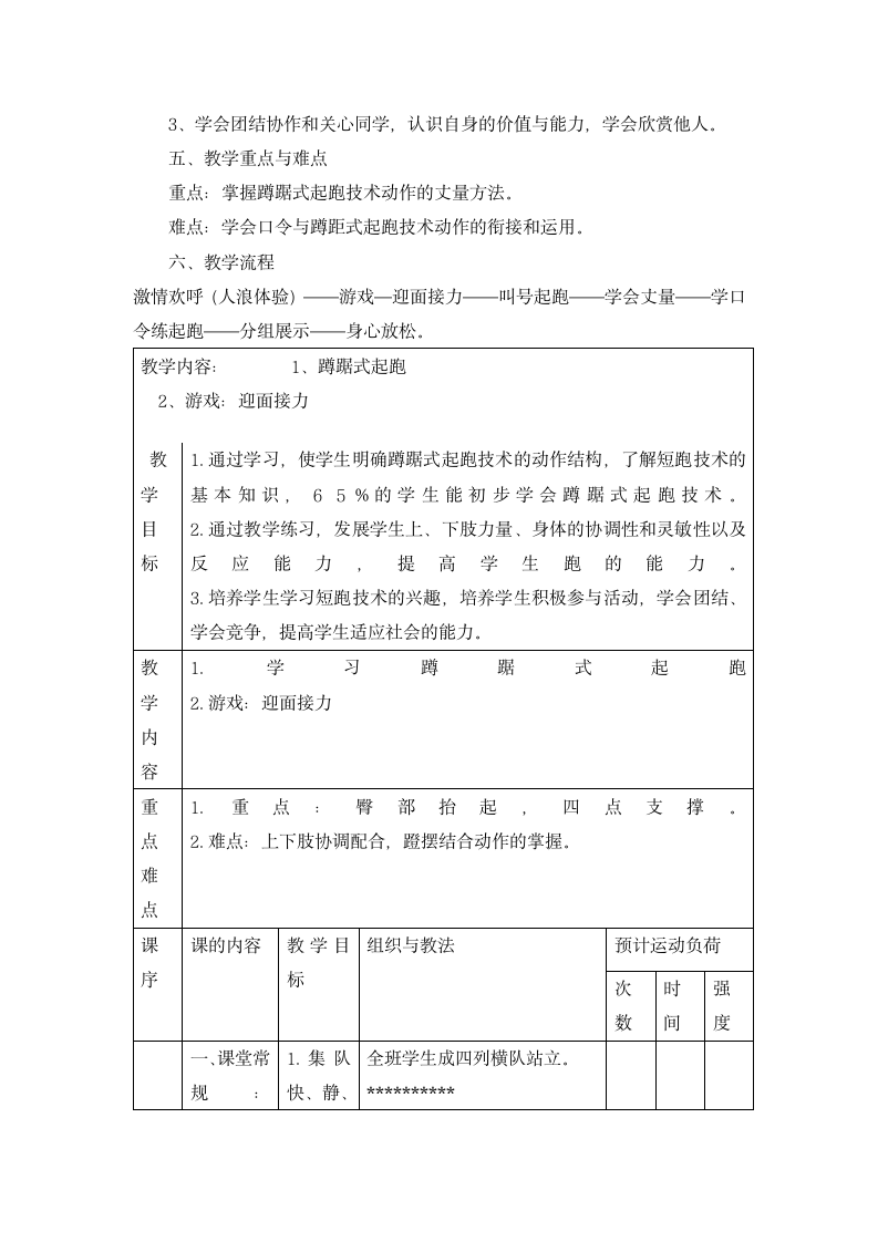 五年级体育教案-蹲踞式起跑    全国通用.doc第2页