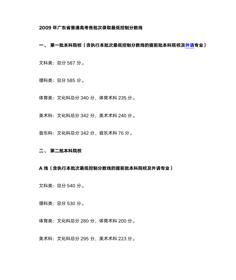 2008-2012年广东高考分数线第8页