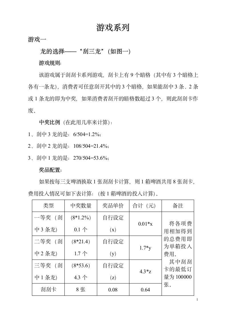 促销游戏方案汇总.doc第1页