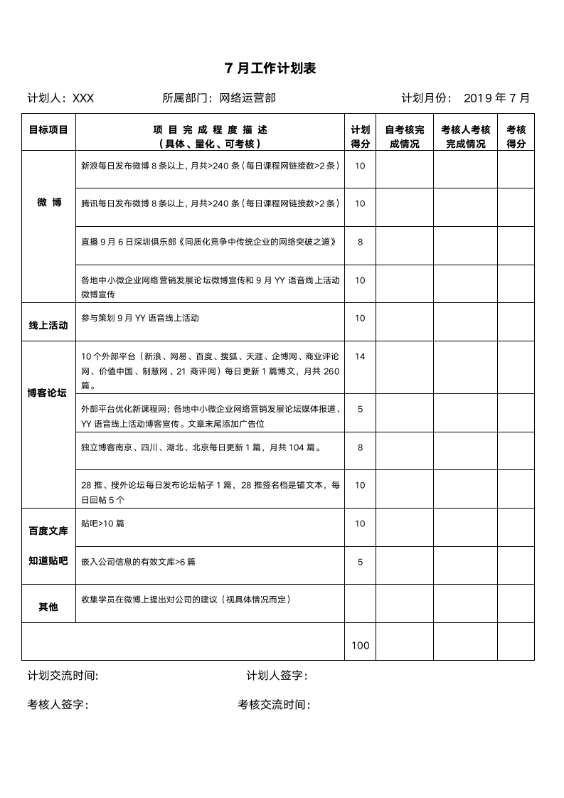 月工作计划表.doc第1页