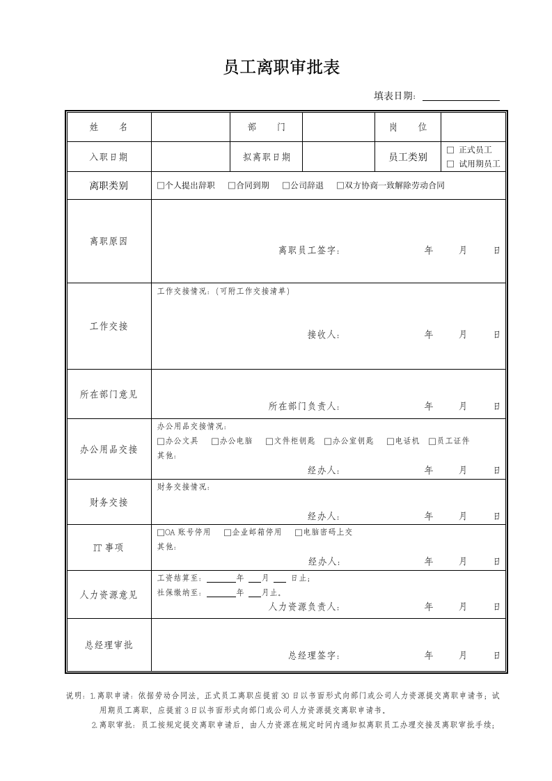 员工离职审批表.doc第1页