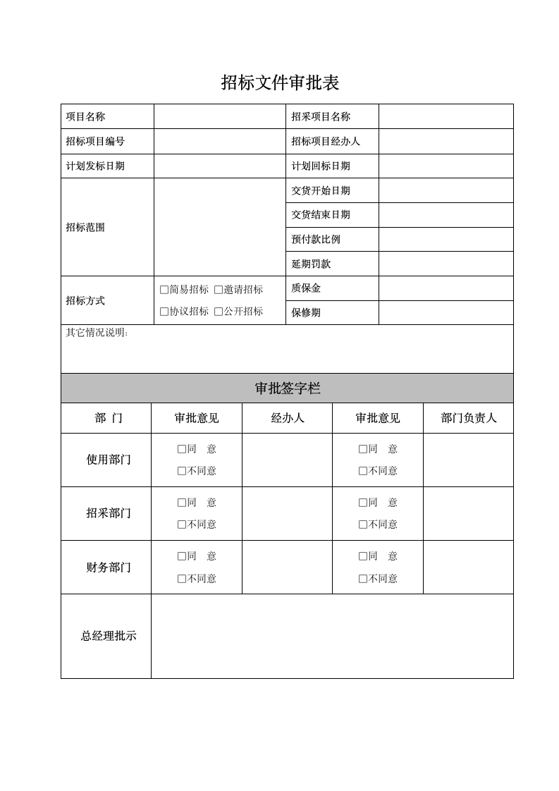 招标文件审批表.wps第1页