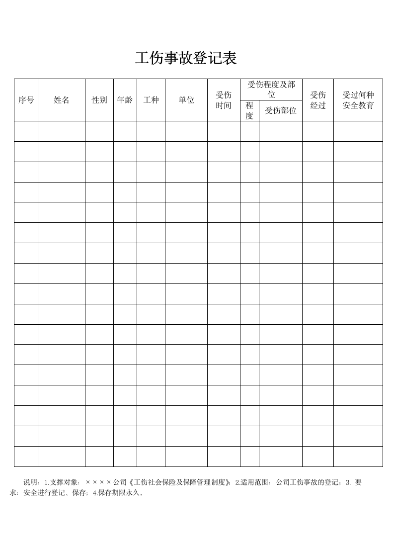 工伤事故登记表.docx