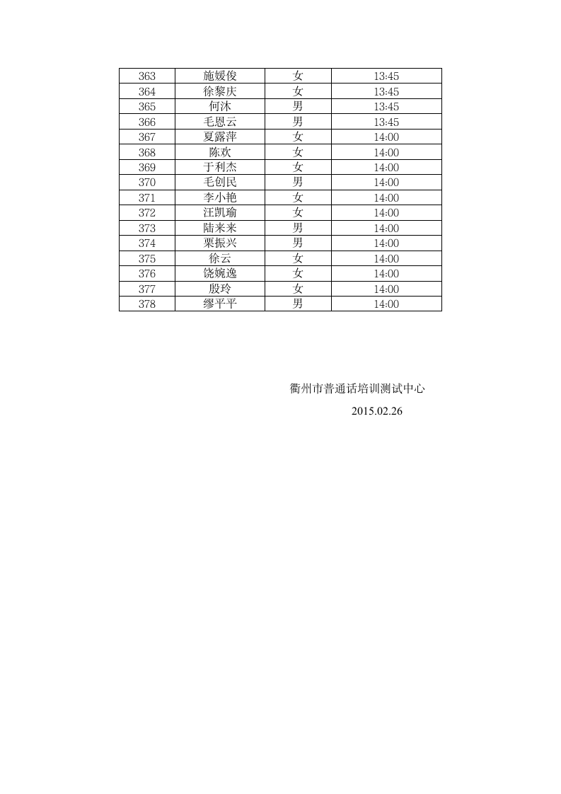 15年3月普通话考试时间安排第10页