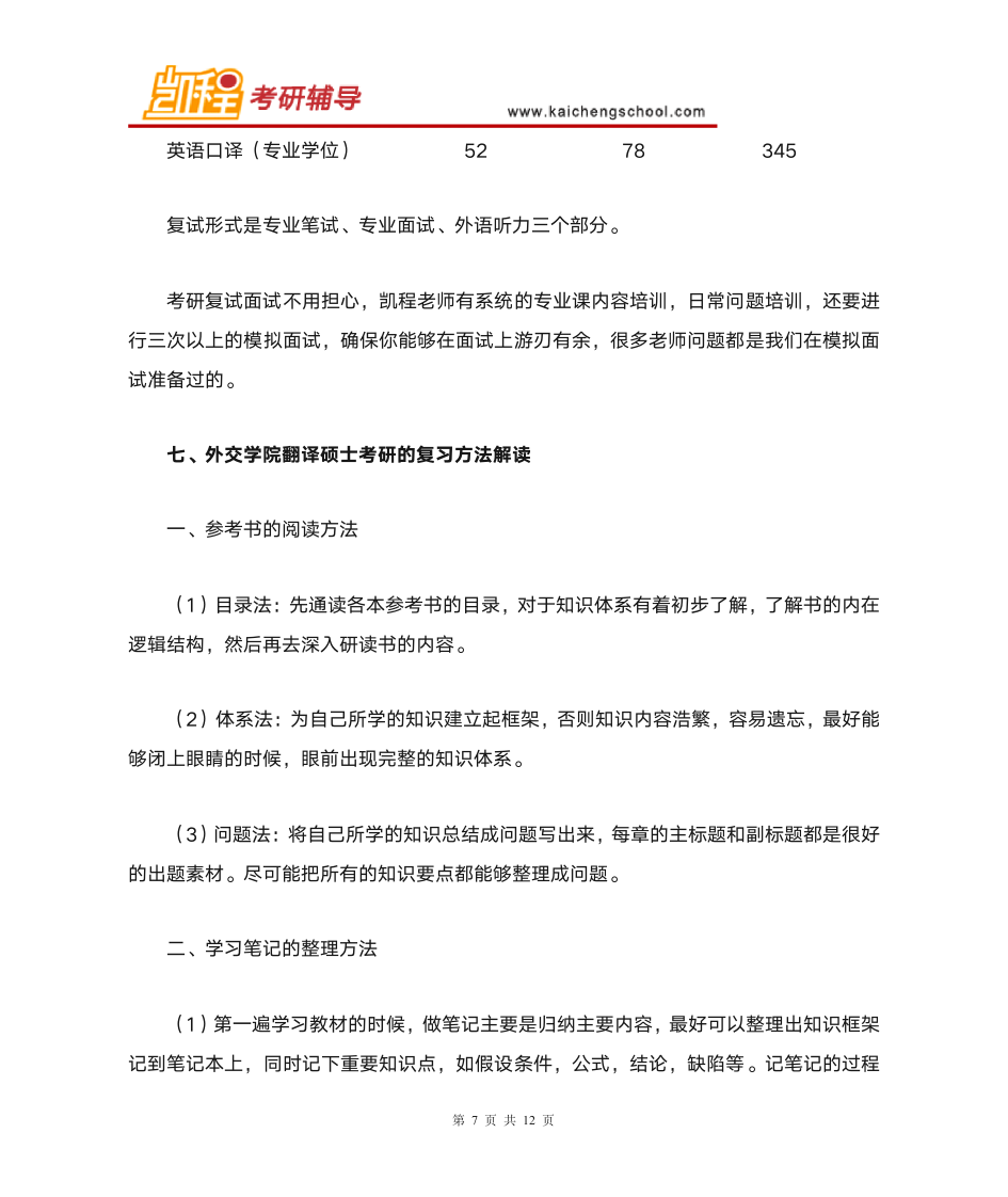 外交学院翻译硕士复试分数线是多少第7页