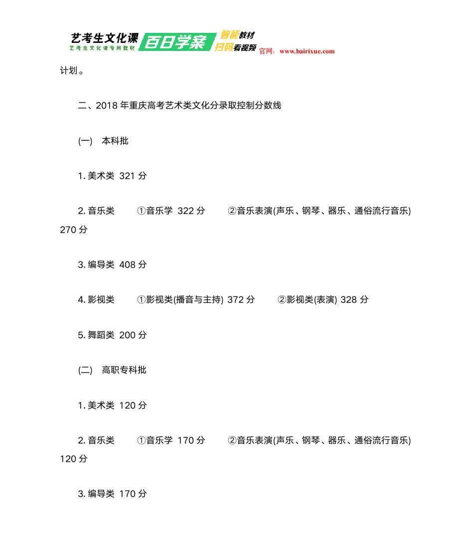 2019重庆艺考政策：录取原则及文化课录取控制分数线第2页