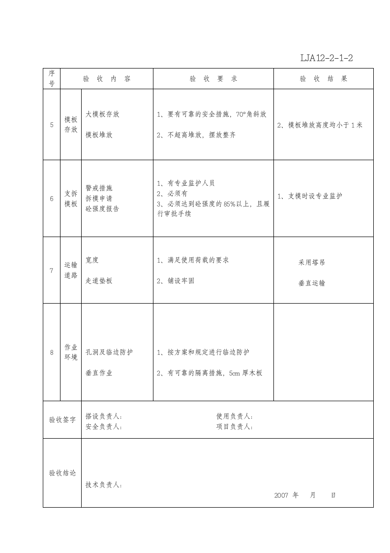 模板工程验收记录.doc第3页