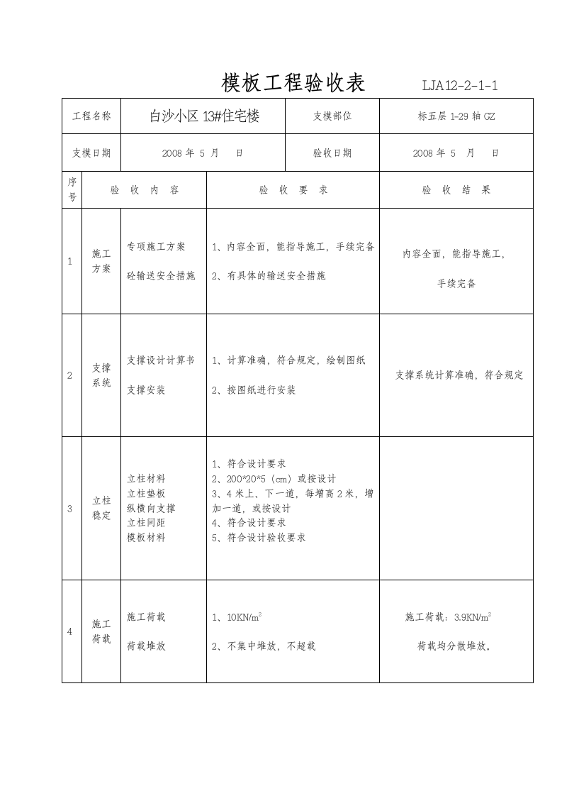 模板工程验收记录.doc第5页