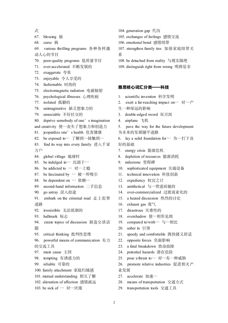 雅思核心词汇分类.wpt第2页