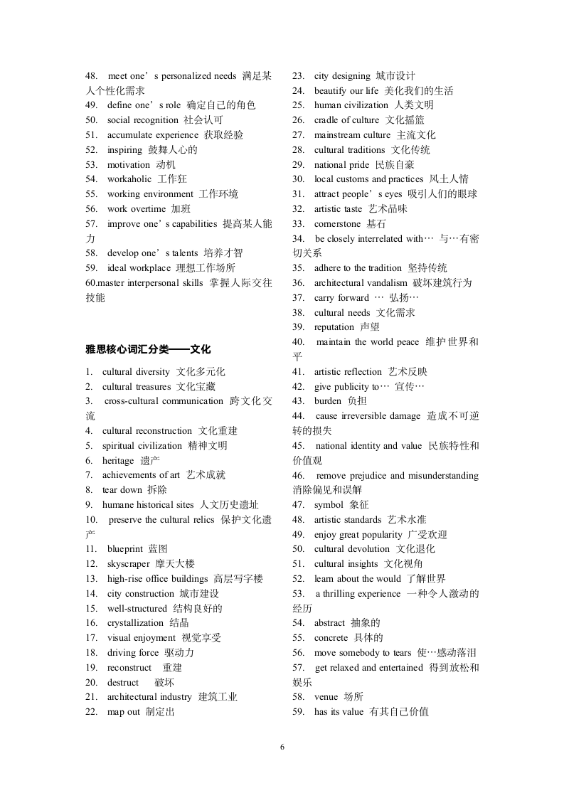 雅思核心词汇分类.wpt第6页