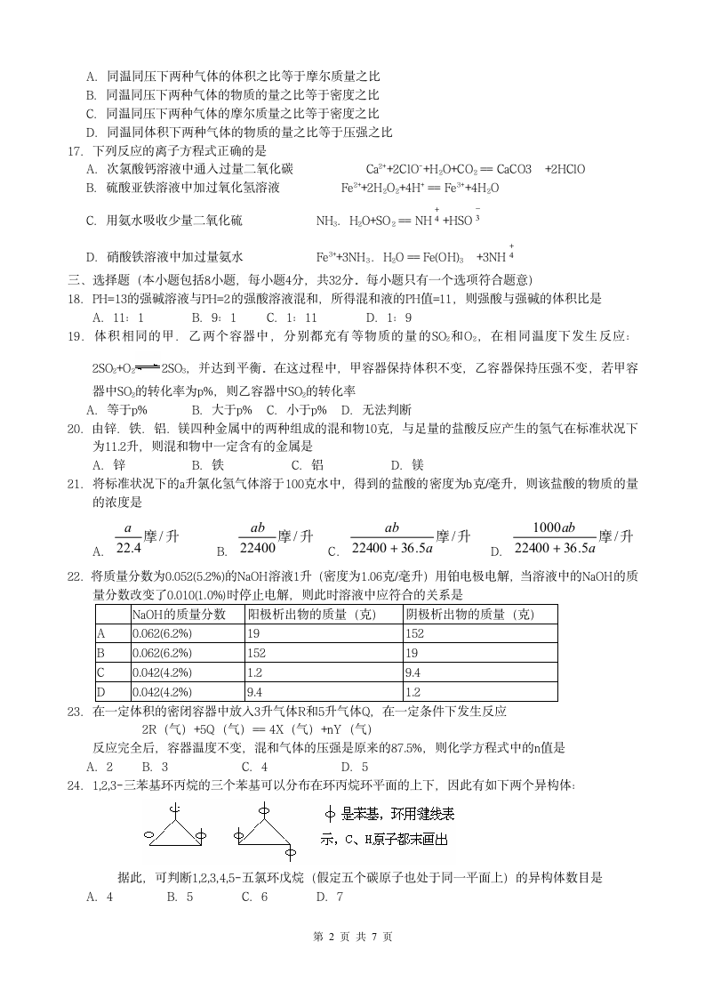 1998年全国高考化学试题第2页