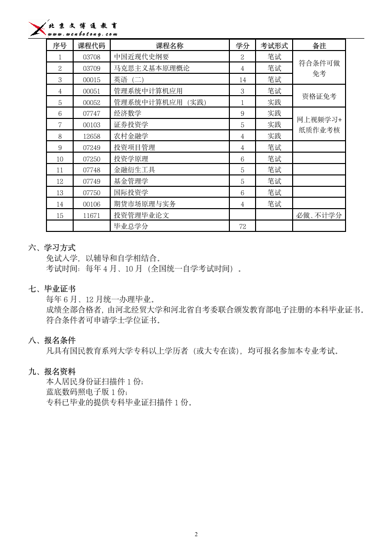 河北经贸大学-投资管理-本科第2页